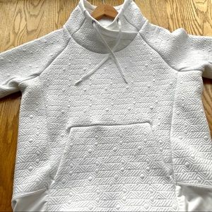 Athleta pull-over very heavy, dressy sweatshirt.